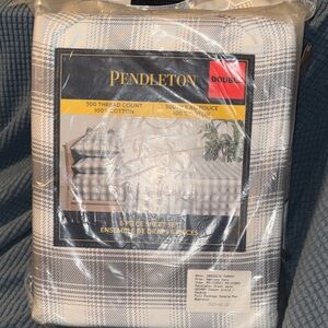 Pendleton Cream and gray Plaid 6-Piece Sheet Set
